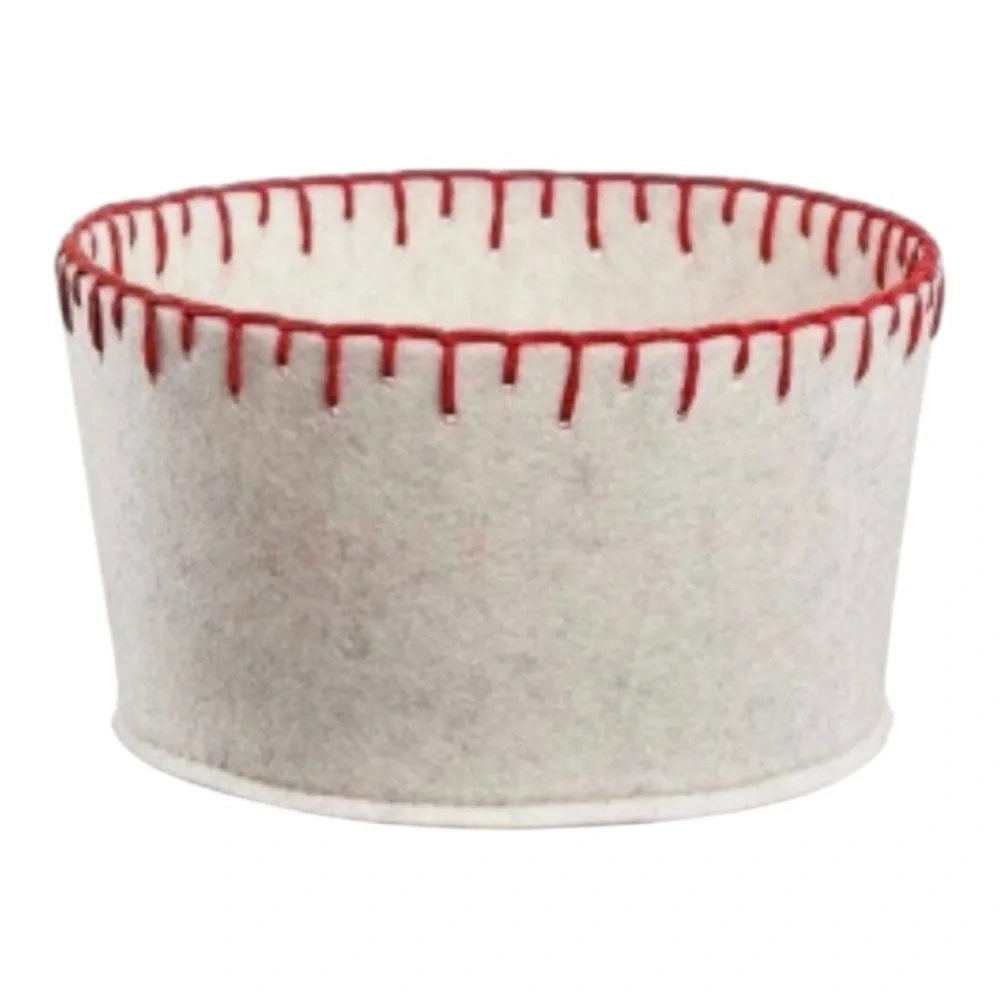 Threshold White & Red Round Storage Bin